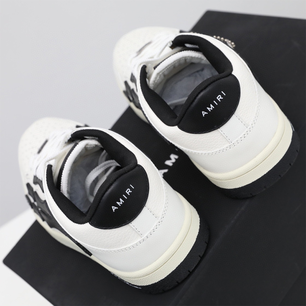 Amiri Skel-Top Low Sneaker White/Black - DesignerGu