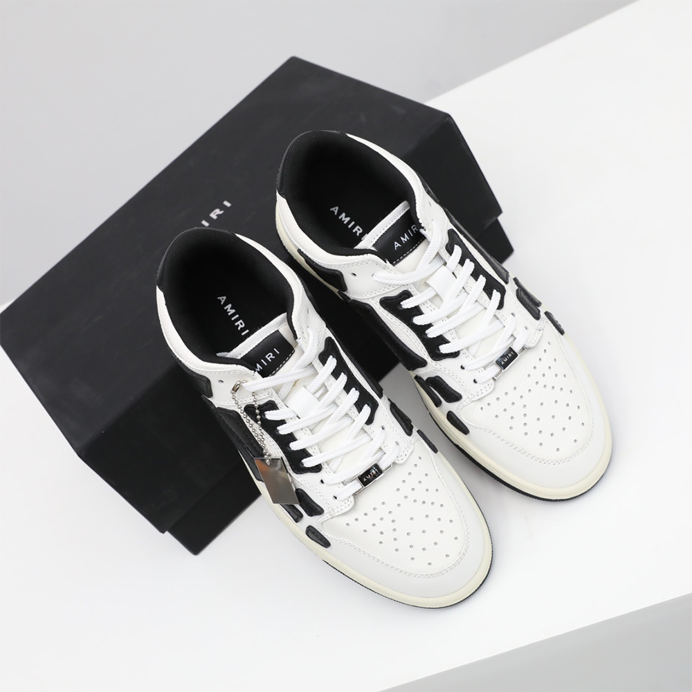 Amiri Skel-Top Low Sneaker White/Black - DesignerGu