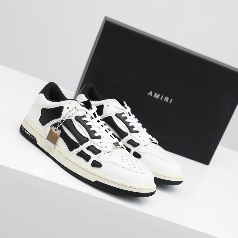 Amiri Skel-Top Low Sneaker White/Black - DesignerGu