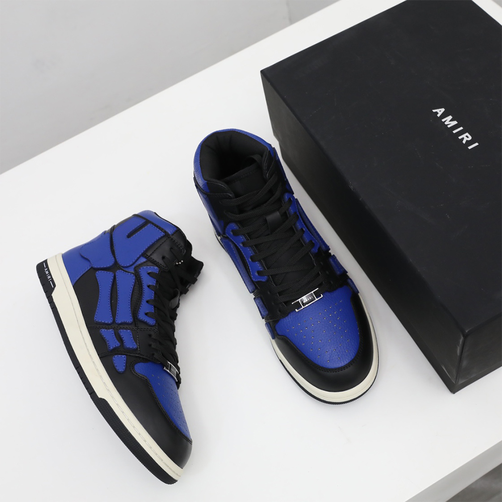 Amiri Skel-Top Hi Sneaker Black/Blue - DesignerGu