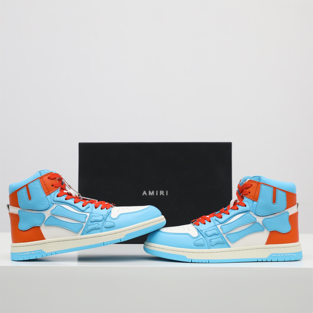 Amiri Skel-Top Hi Sneaker Blue/Orange - DesignerGu