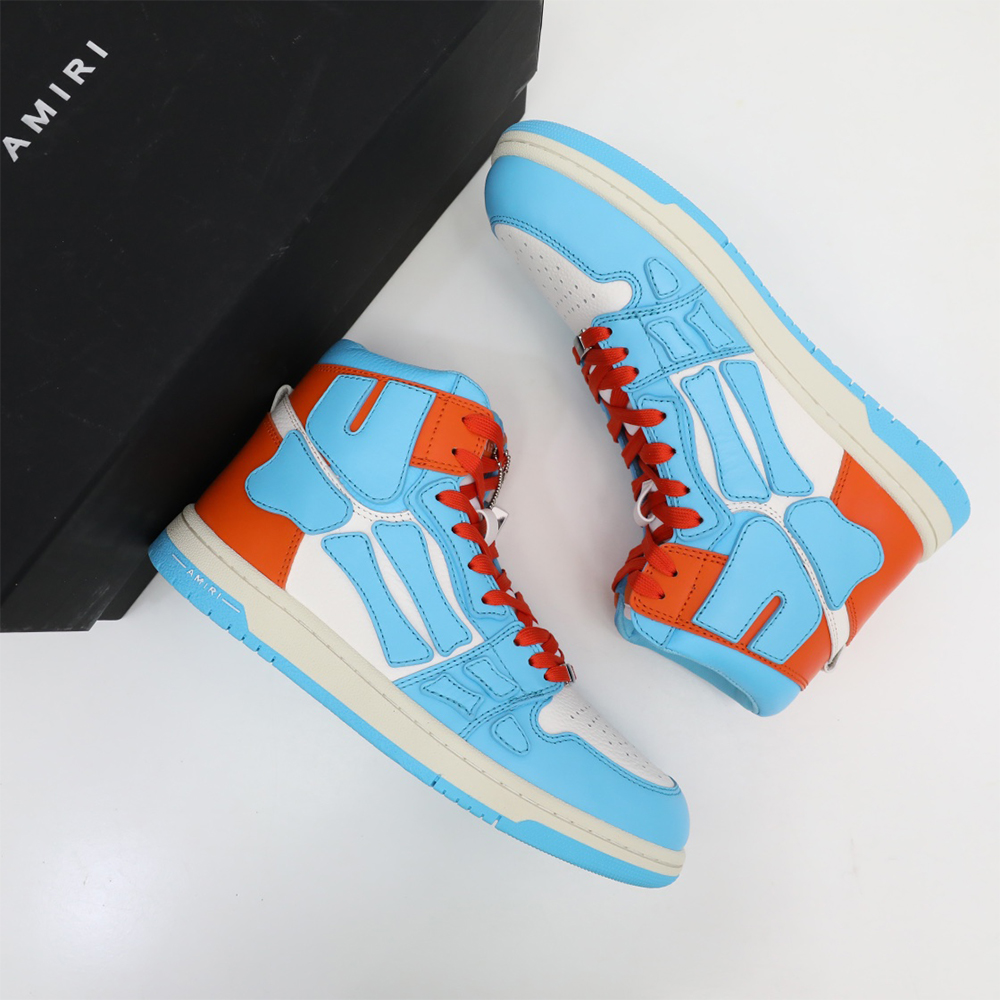 Amiri Skel-Top Hi Sneaker Blue/Orange - DesignerGu