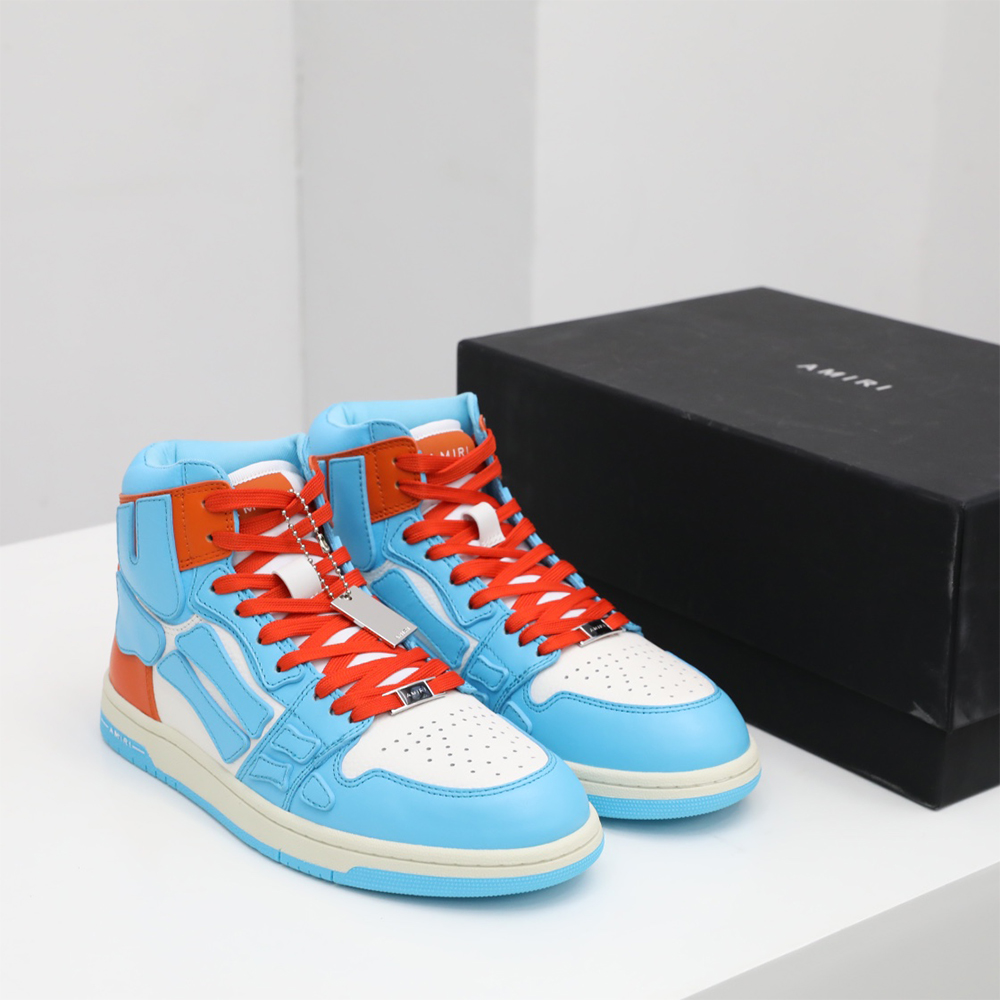 Amiri Skel-Top Hi Sneaker Blue/Orange - DesignerGu