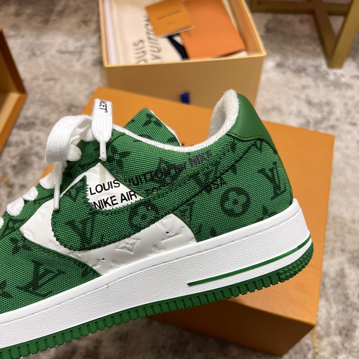 Louis Vuitton X Nike Air Force 1 Sneaker In Green - DesignerGu