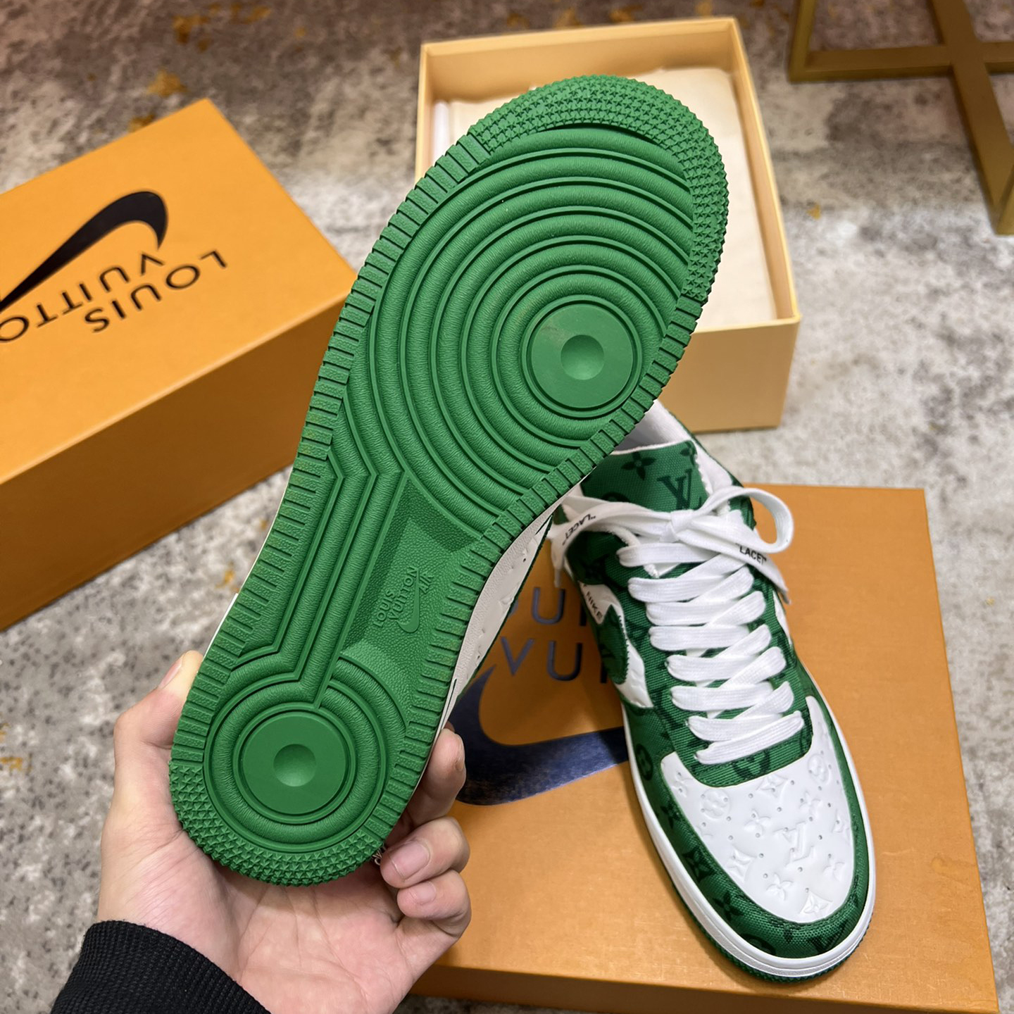 Louis Vuitton X Nike Air Force 1 Sneaker In Green - DesignerGu