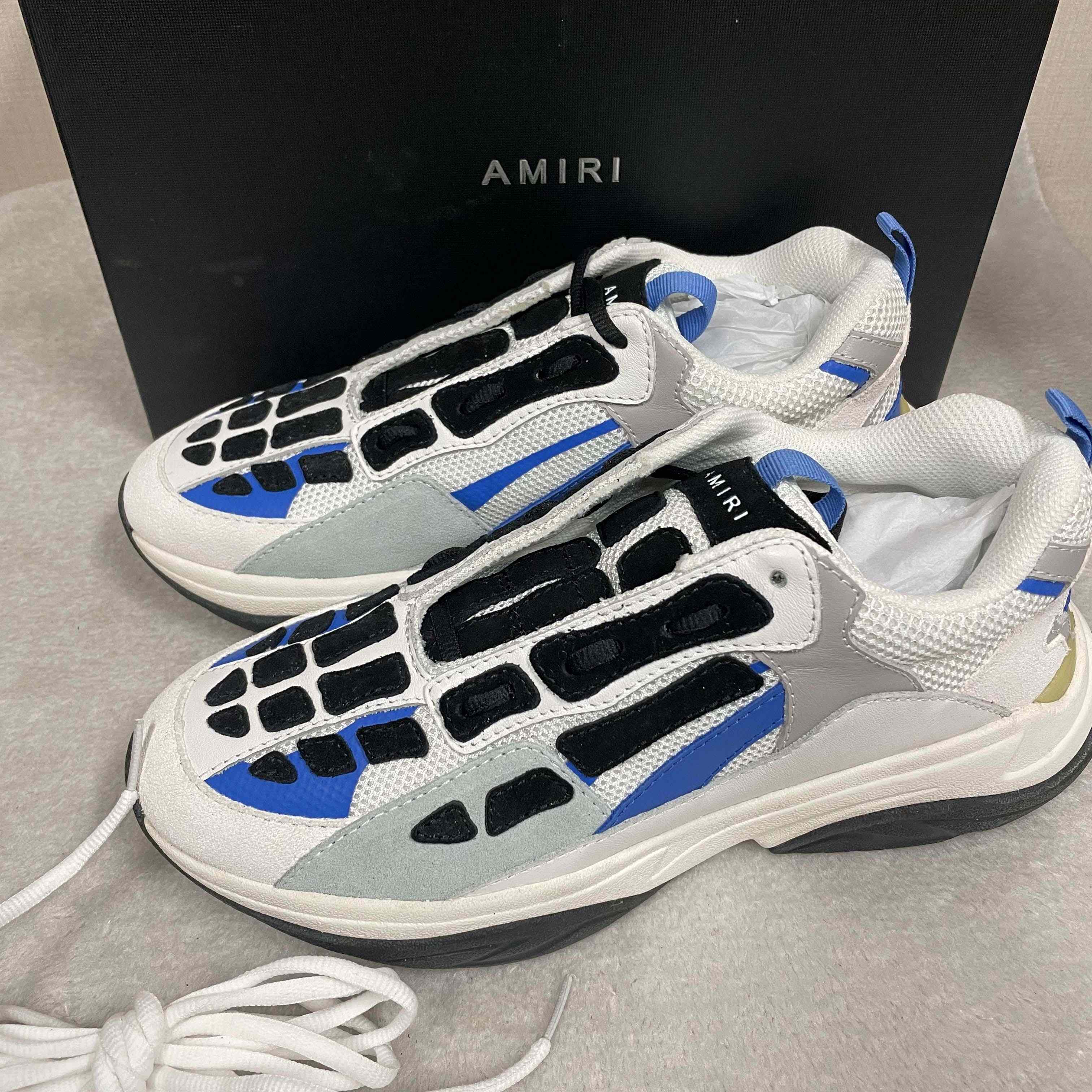 Amiri Bone Runner White & Blue - DesignerGu