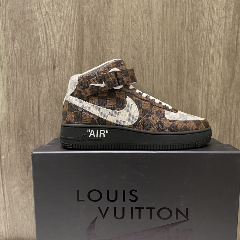 Louis Vuitton X Nike Air Force 1 Mid-Top Sneaker In Brown - DesignerGu