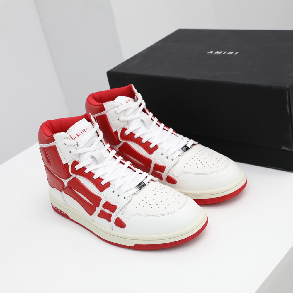 Amiri Skel-Top Hi Sneaker Red/White - DesignerGu