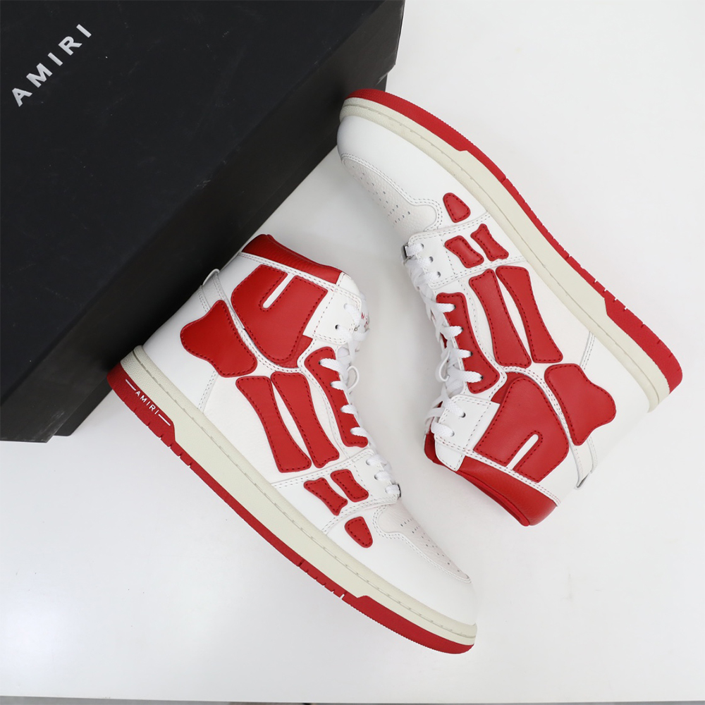 Amiri Skel-Top Hi Sneaker Red/White - DesignerGu