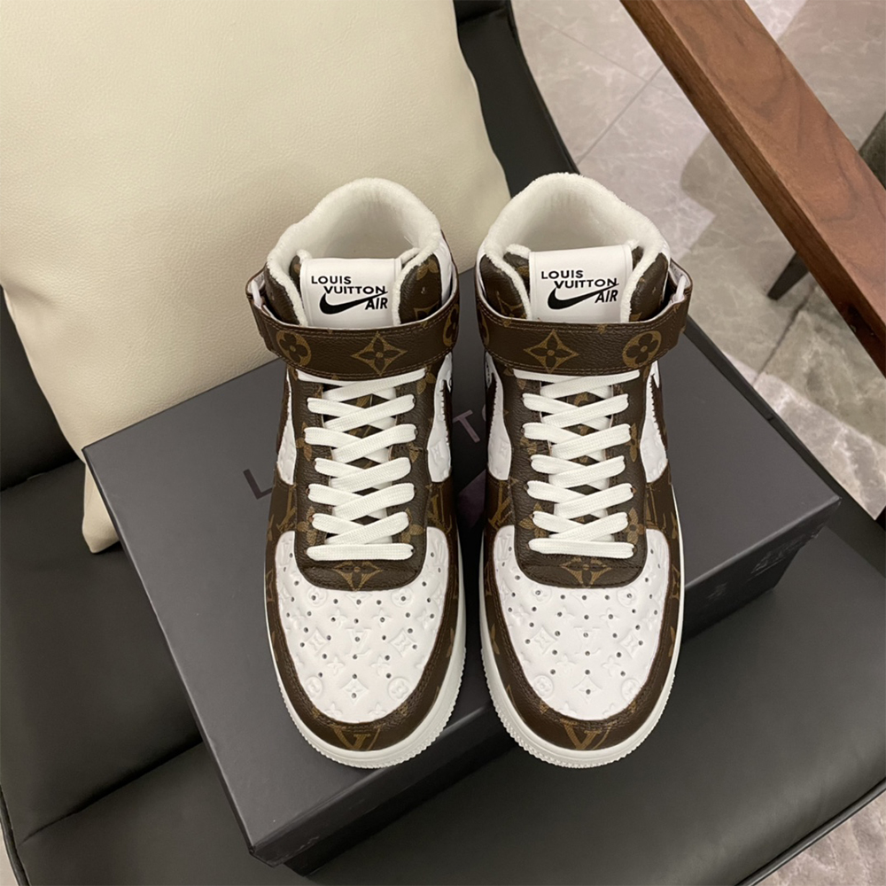 Louis Vuitton X Nike Air Force 1 Mid-Top Monogram Sneaker - DesignerGu