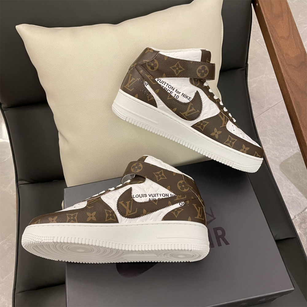 Louis Vuitton X Nike Air Force 1 Mid-Top Monogram Sneaker - DesignerGu