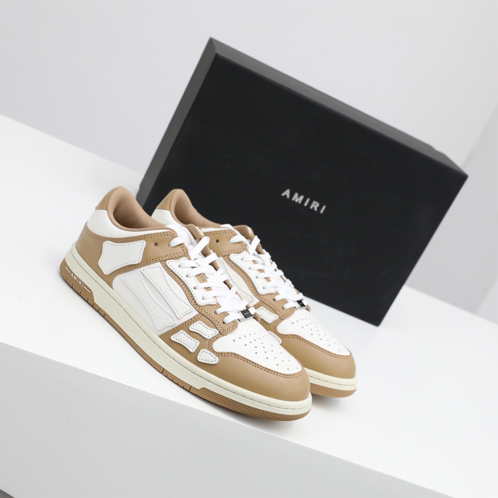 Amiri Skel-Top Low Sneaker Brown/White - DesignerGu