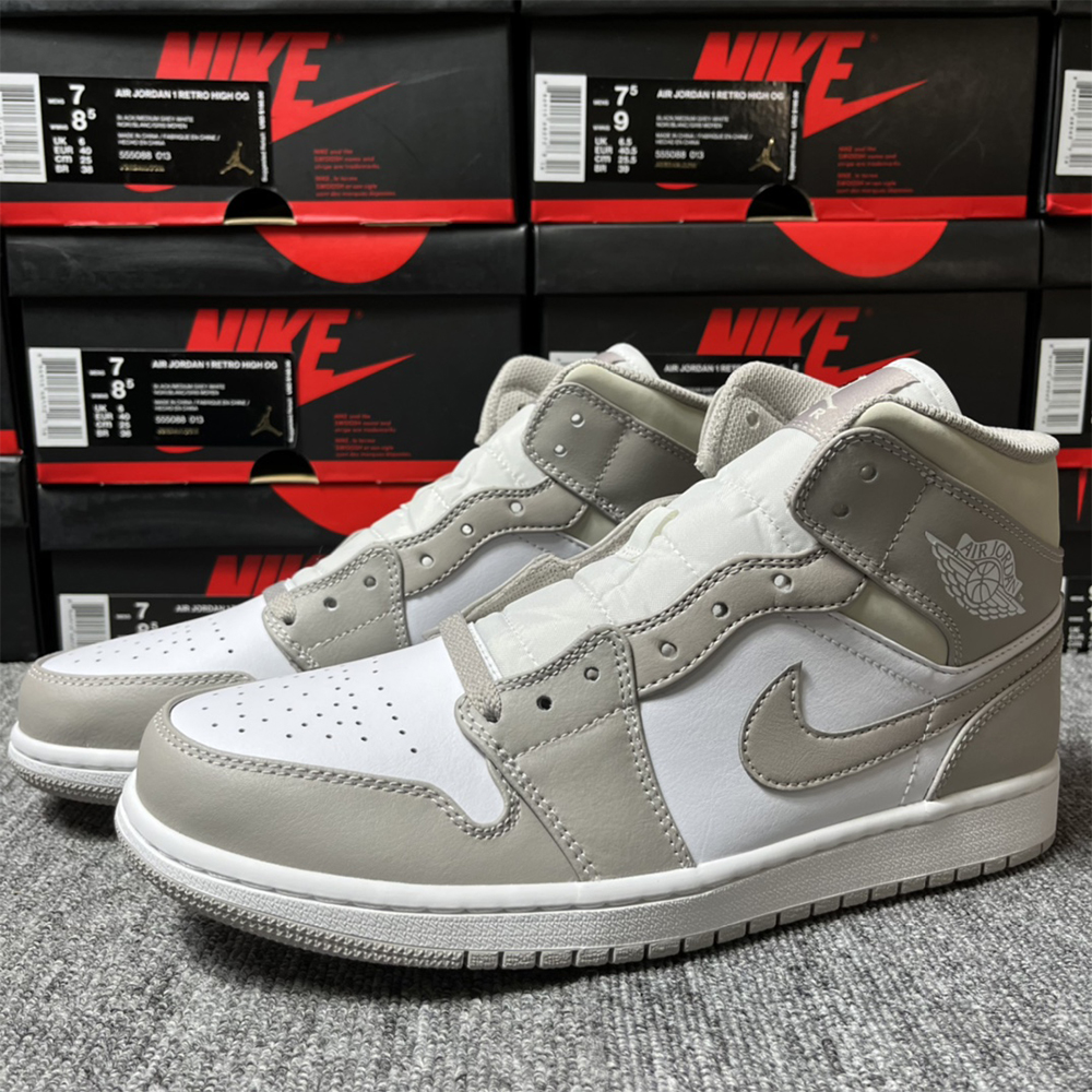 Air Jordan 1 Mid Grey Sneaker - DesignerGu