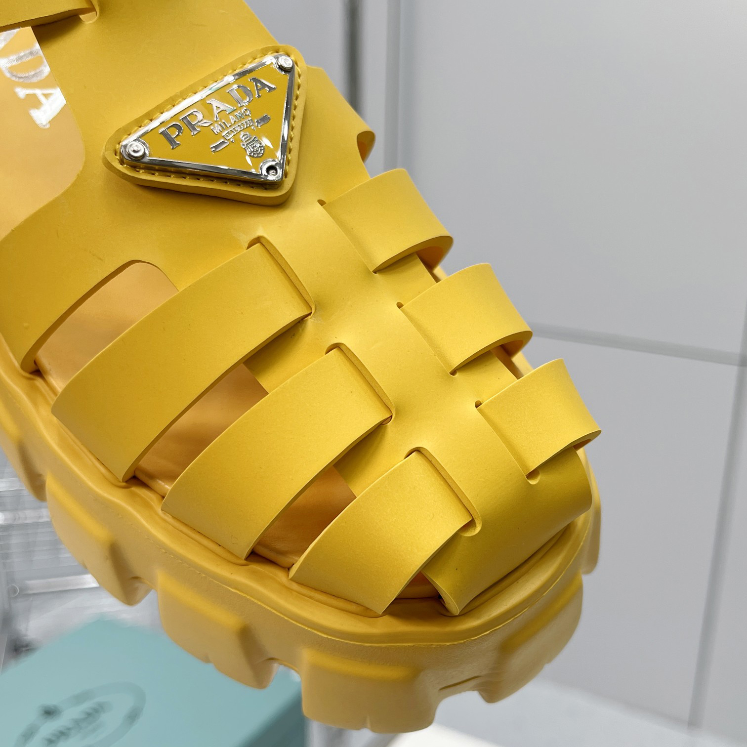 Prada Foam Rubber Sandals In Yellow - DesignerGu