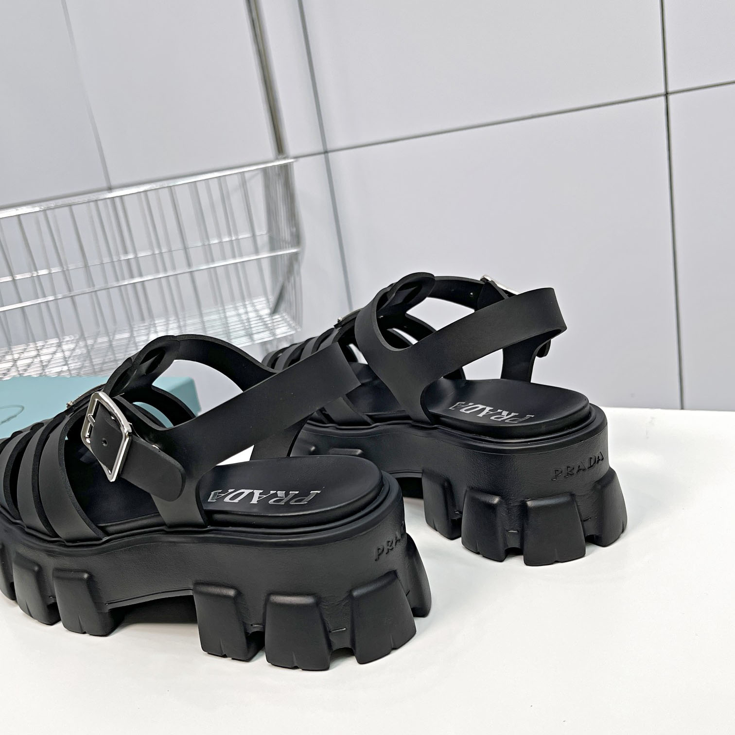 Prada Foam Rubber Sandals In Black - DesignerGu