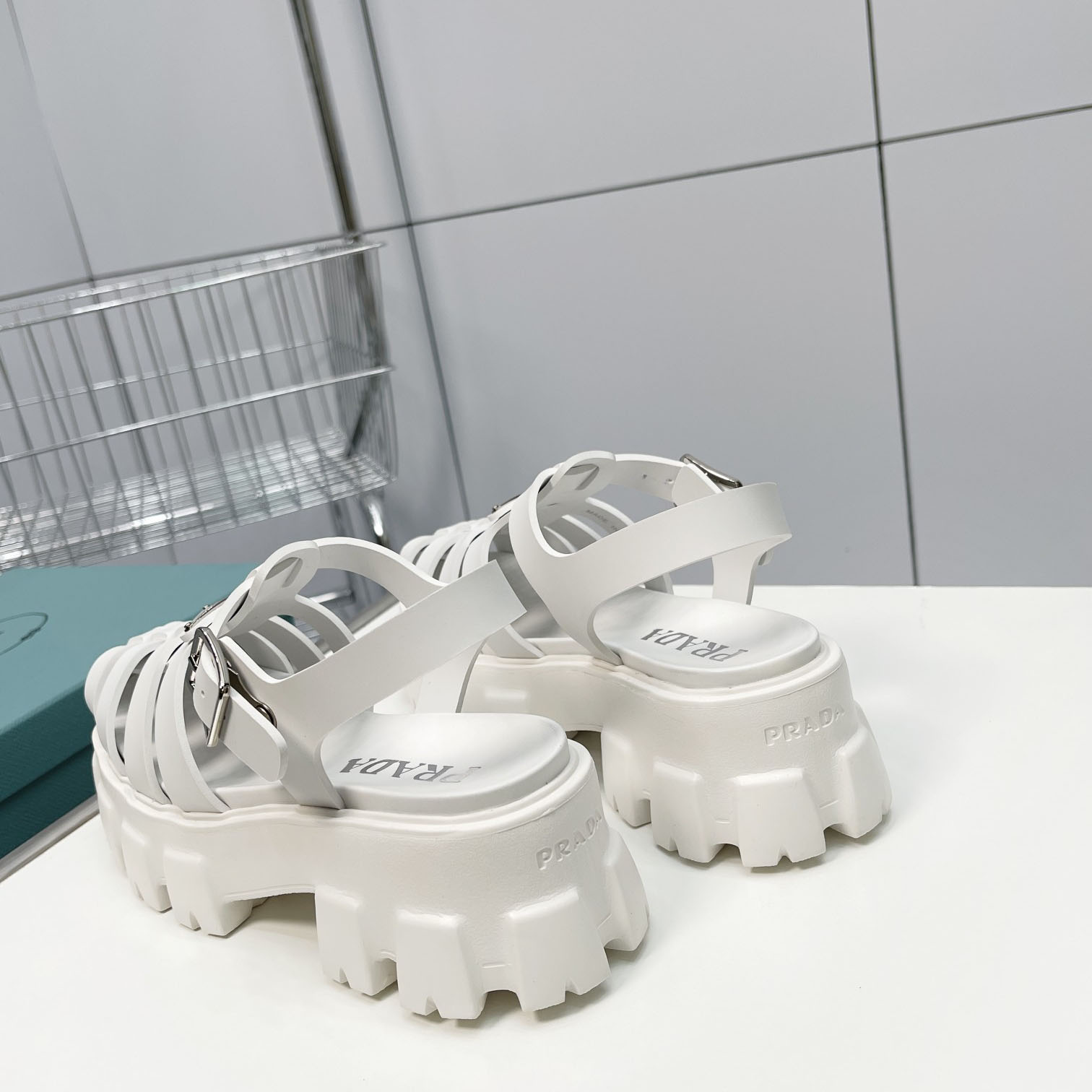 Prada Foam Rubber Sandals In White - DesignerGu