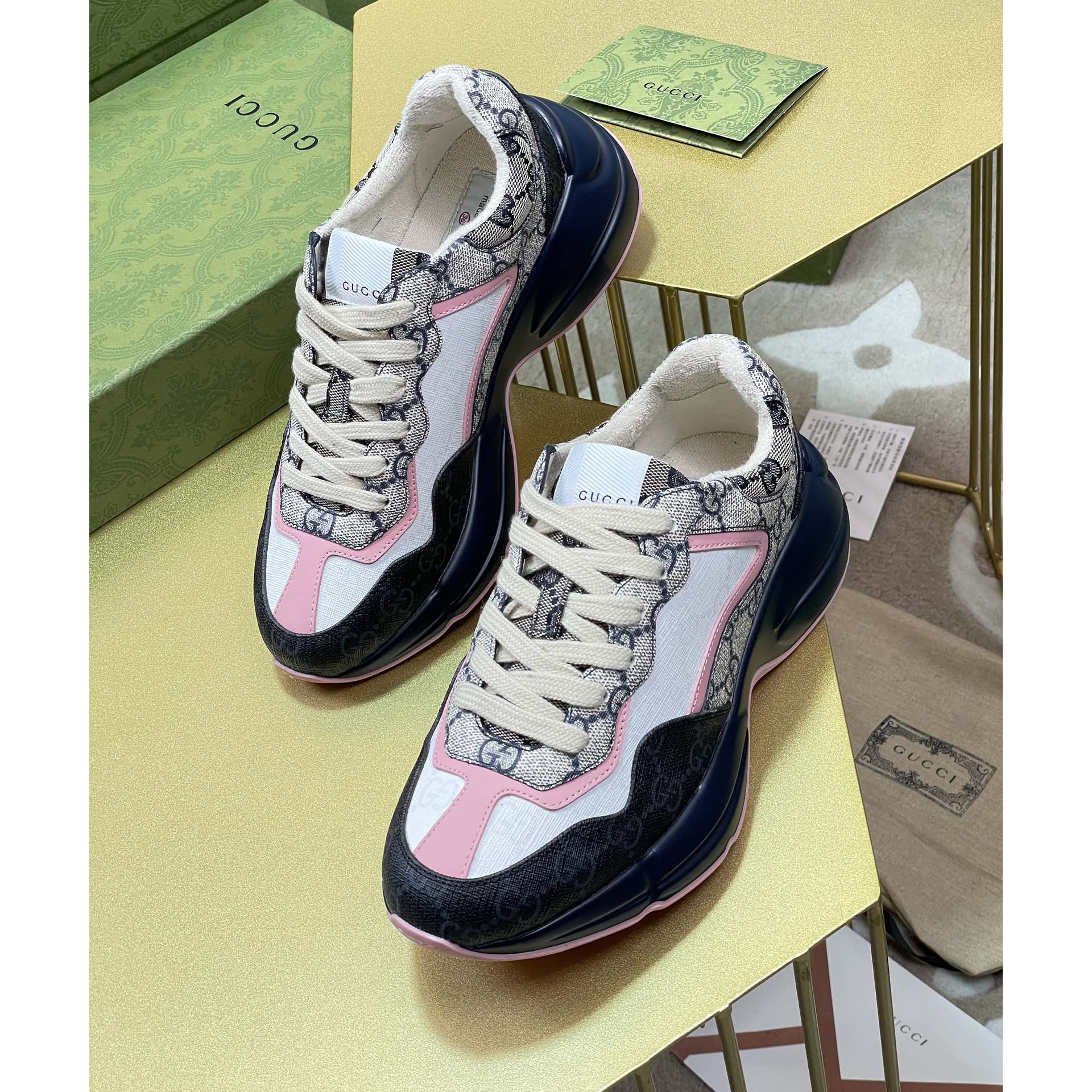 Gucci GG Rhyton Sneaker (UK SIZE) - DesignerGu