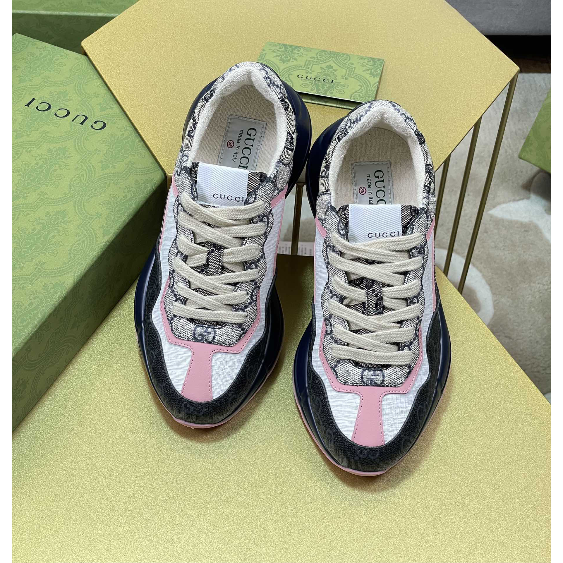 Gucci GG Rhyton Sneaker (UK SIZE) - DesignerGu