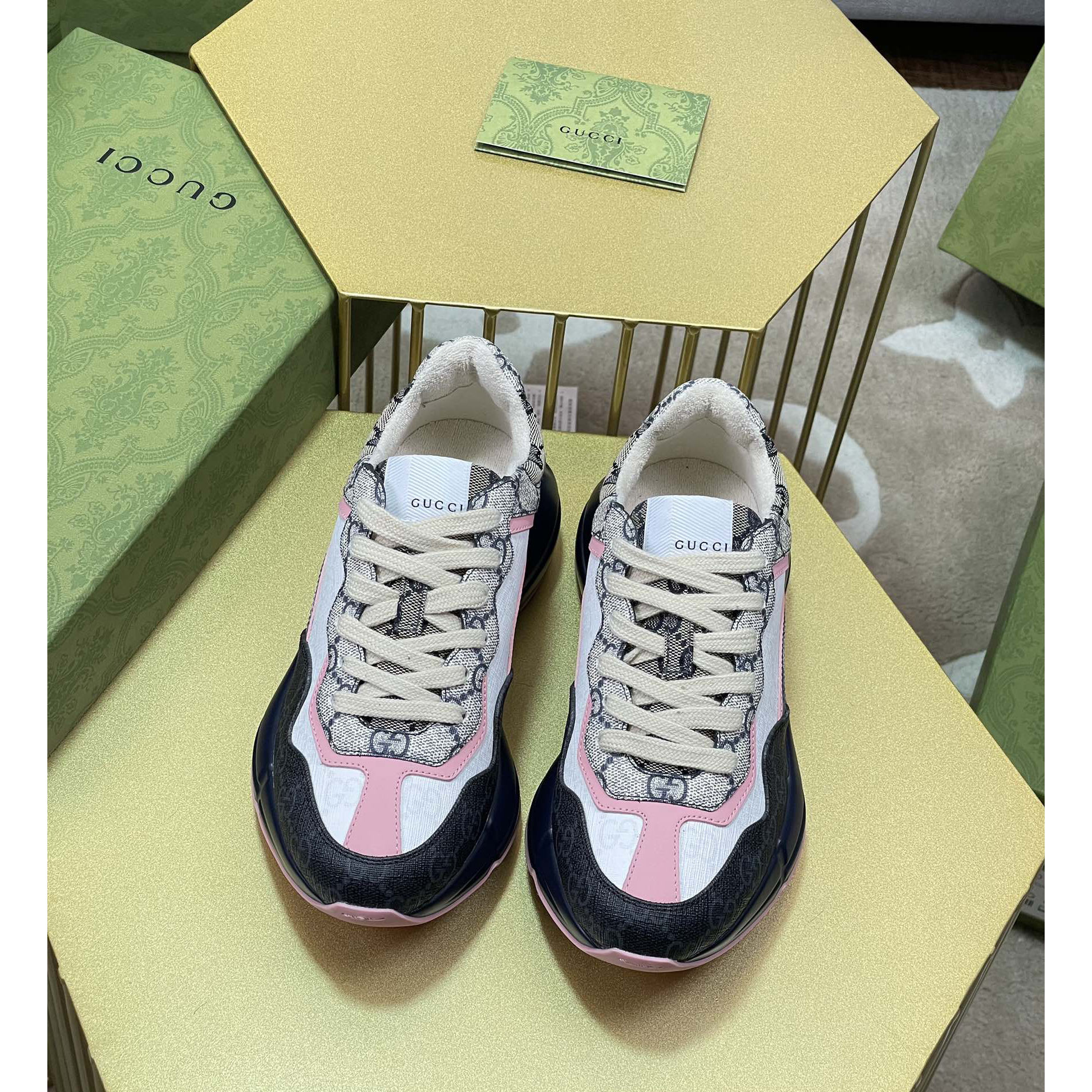 Gucci GG Rhyton Sneaker (UK SIZE) - DesignerGu