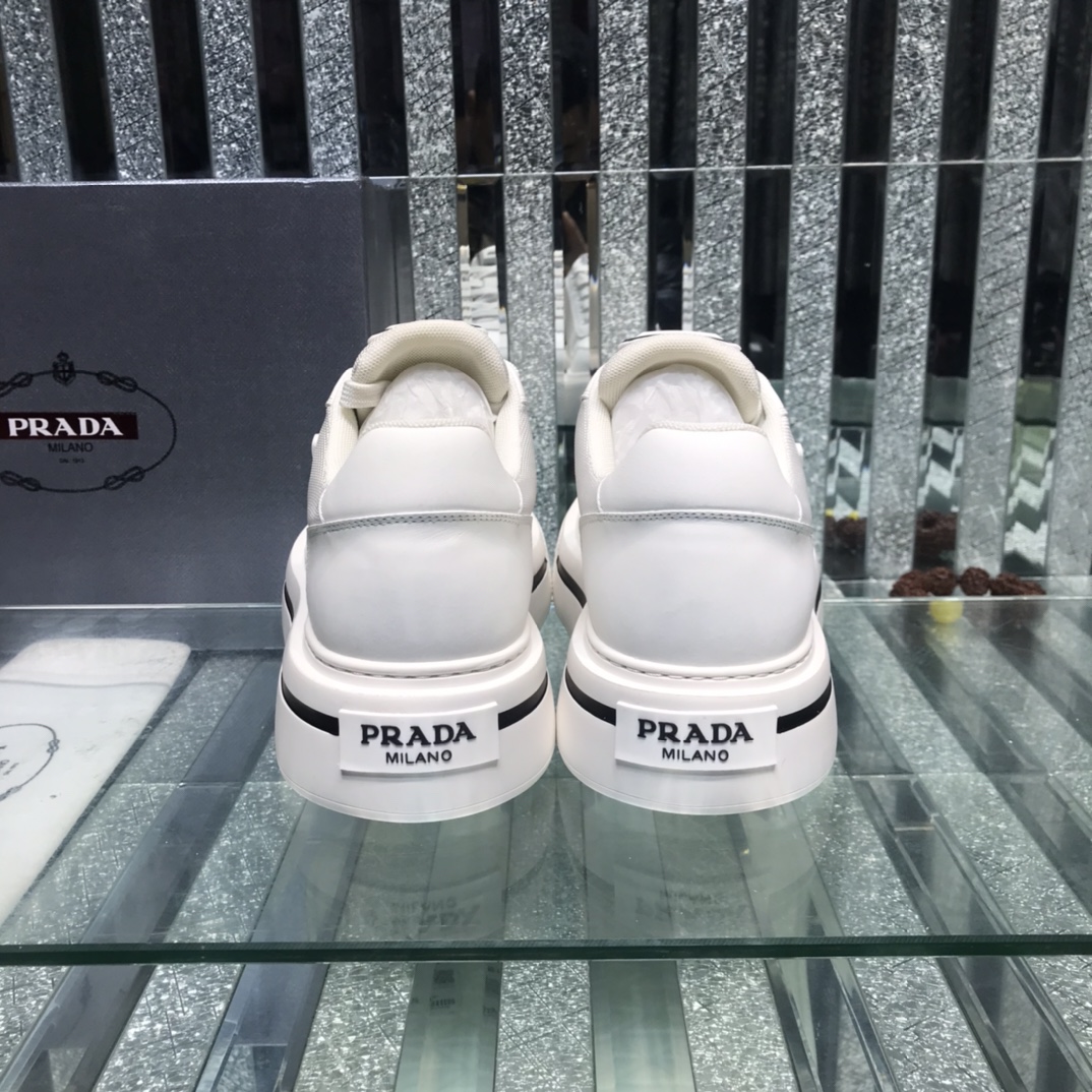 Prada Logo Sneakers In White - DesignerGu