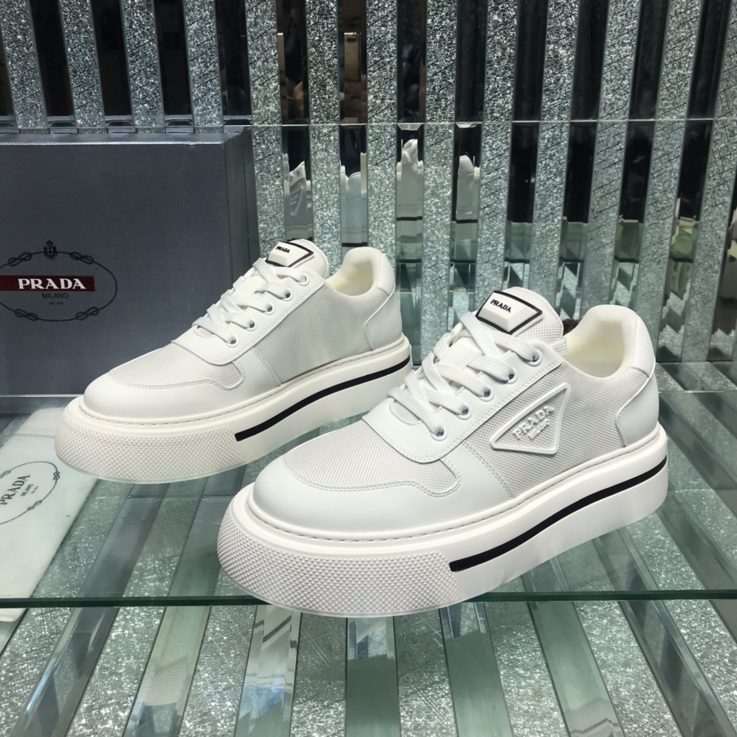 Prada Logo Sneakers In White - DesignerGu