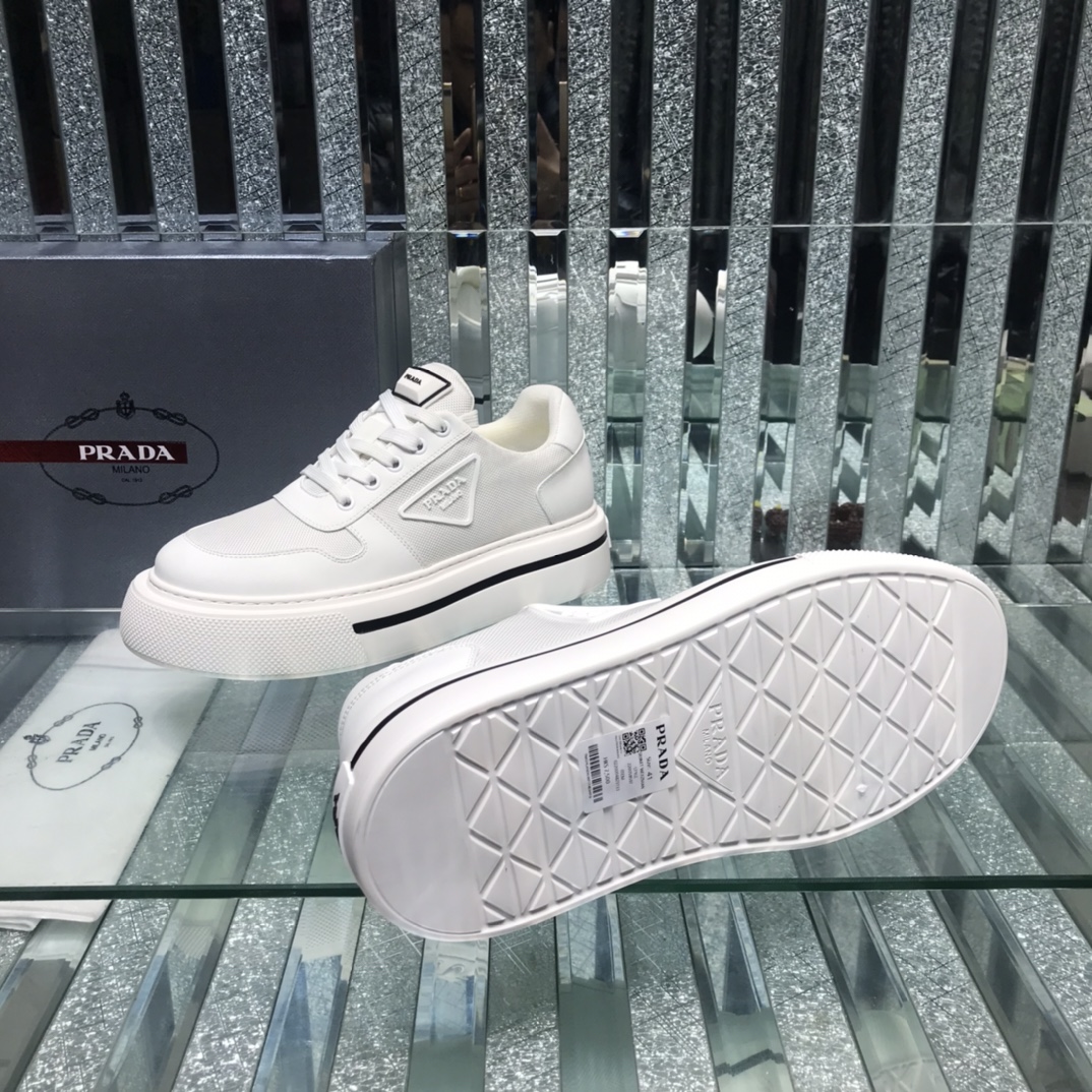 Prada Logo Sneakers In White - DesignerGu