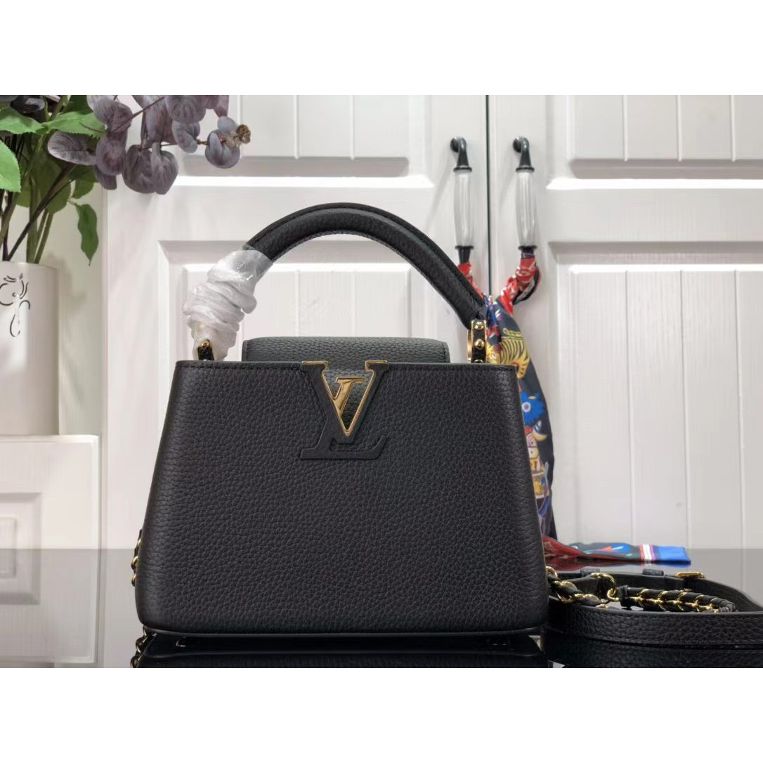 Louis Vuitton Capucines Mini Handbag In Black(21 x 14 x 8 cm) - DesignerGu