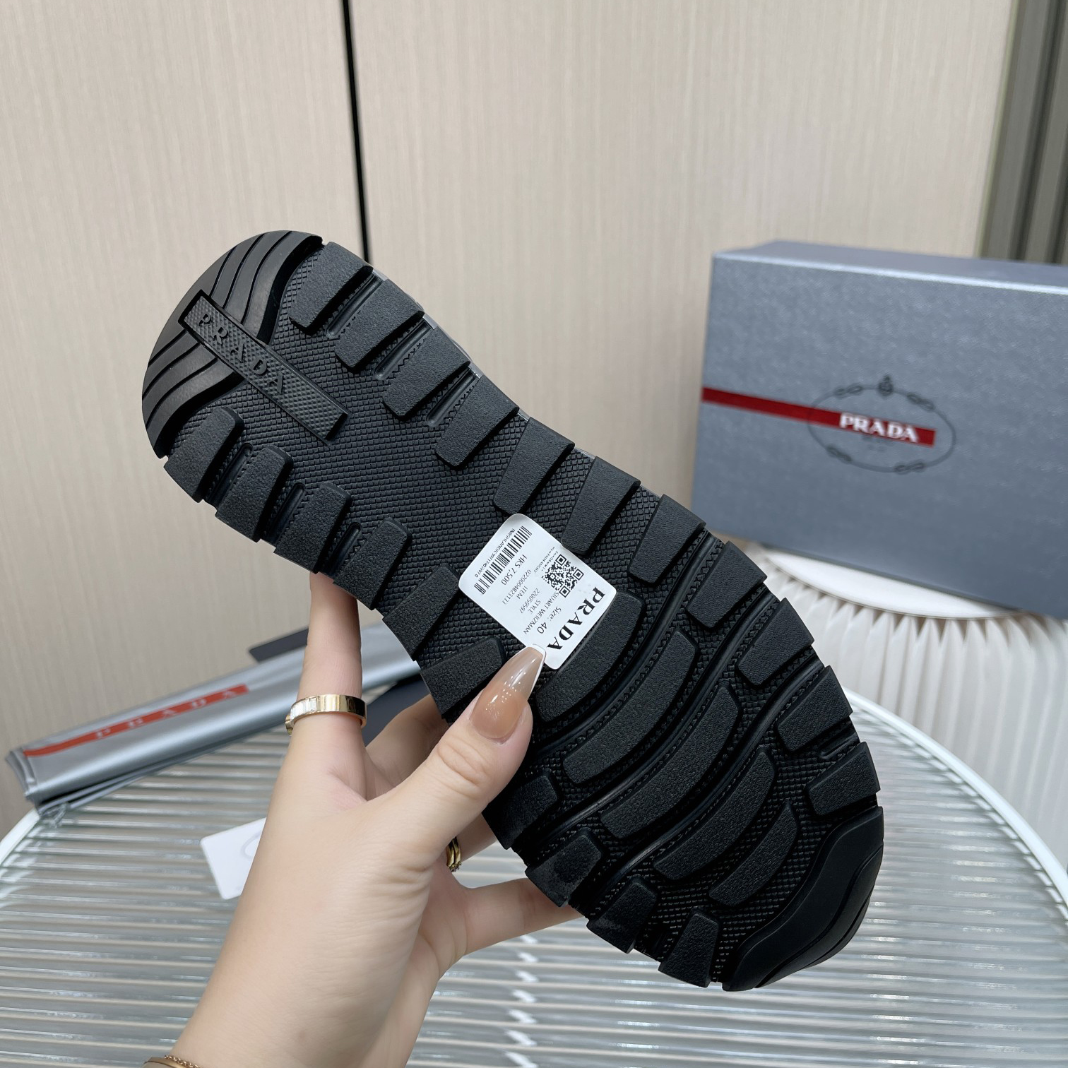 Prada Logo Sneakers In Black - DesignerGu