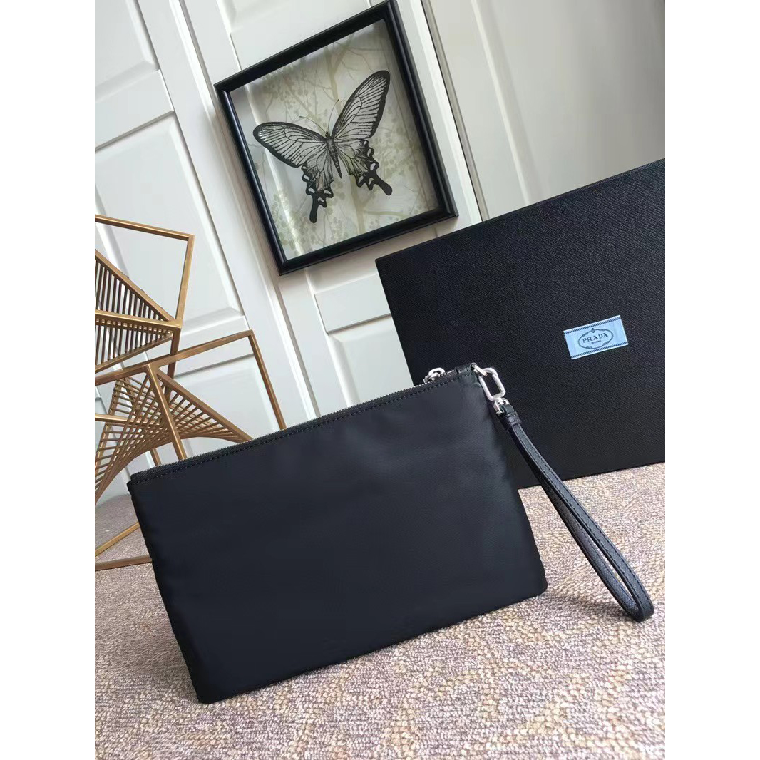 Prada Flat Pouch Black   28-18-1CM - DesignerGu