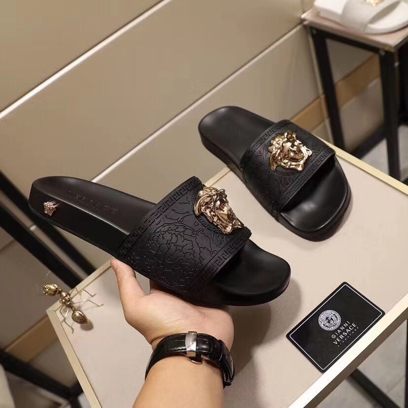 Versace Baroque Medusa Slides  - DesignerGu