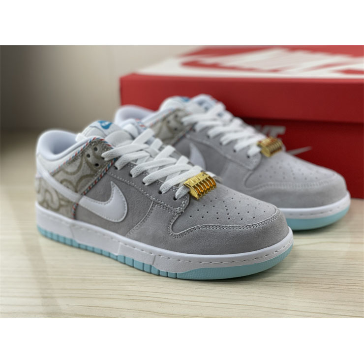 Nike Dunk Low “White Barber Shop” Sneaker  DH7614-500 - DesignerGu