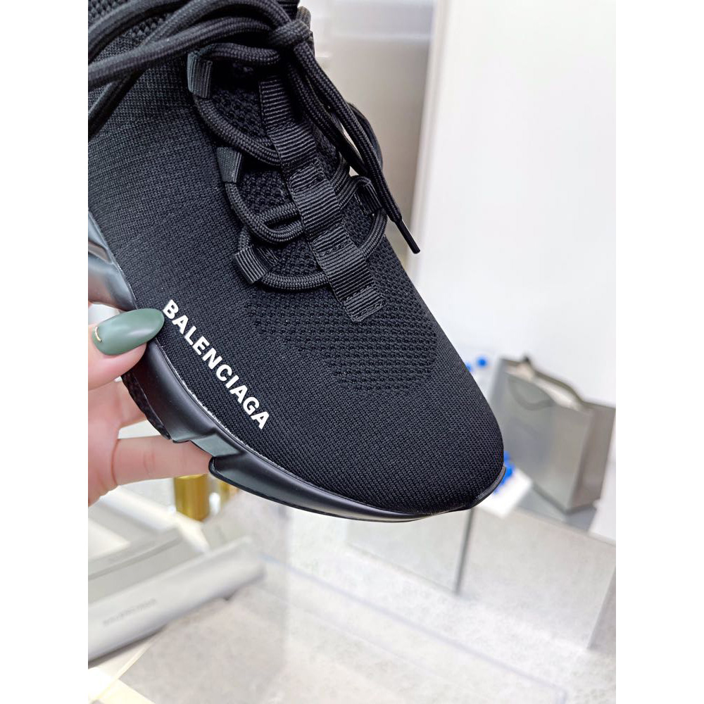 Balenciaga Men's Speed Lace-Up Sneaker In Black - DesignerGu