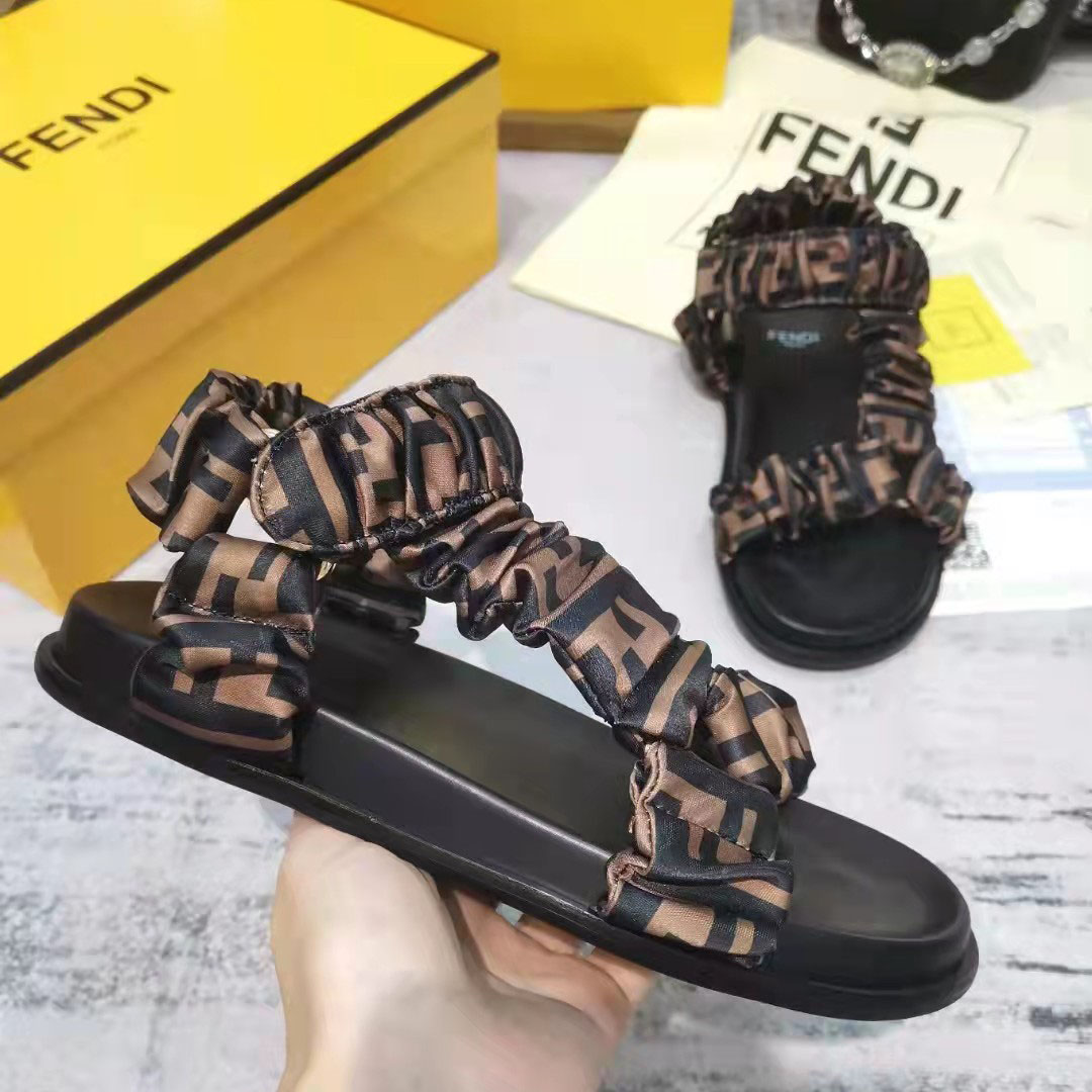 Fendi FF Print Flat Women Sandal - DesignerGu