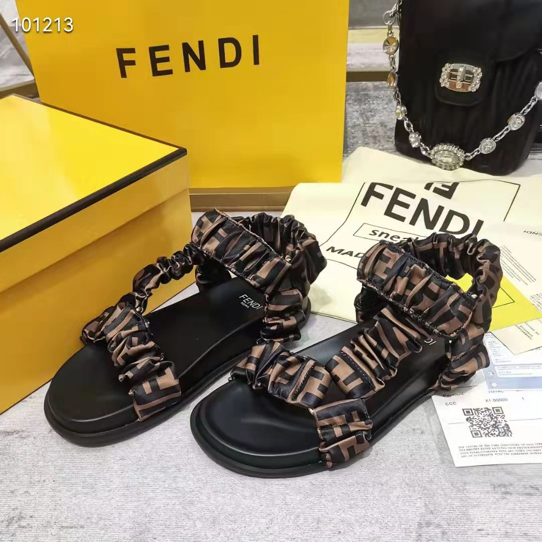 Fendi FF Print Flat Women Sandal - DesignerGu