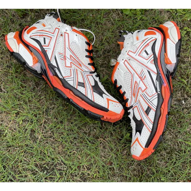 Balenciaga 'White-balck-orange' Runner Sneakers - DesignerGu