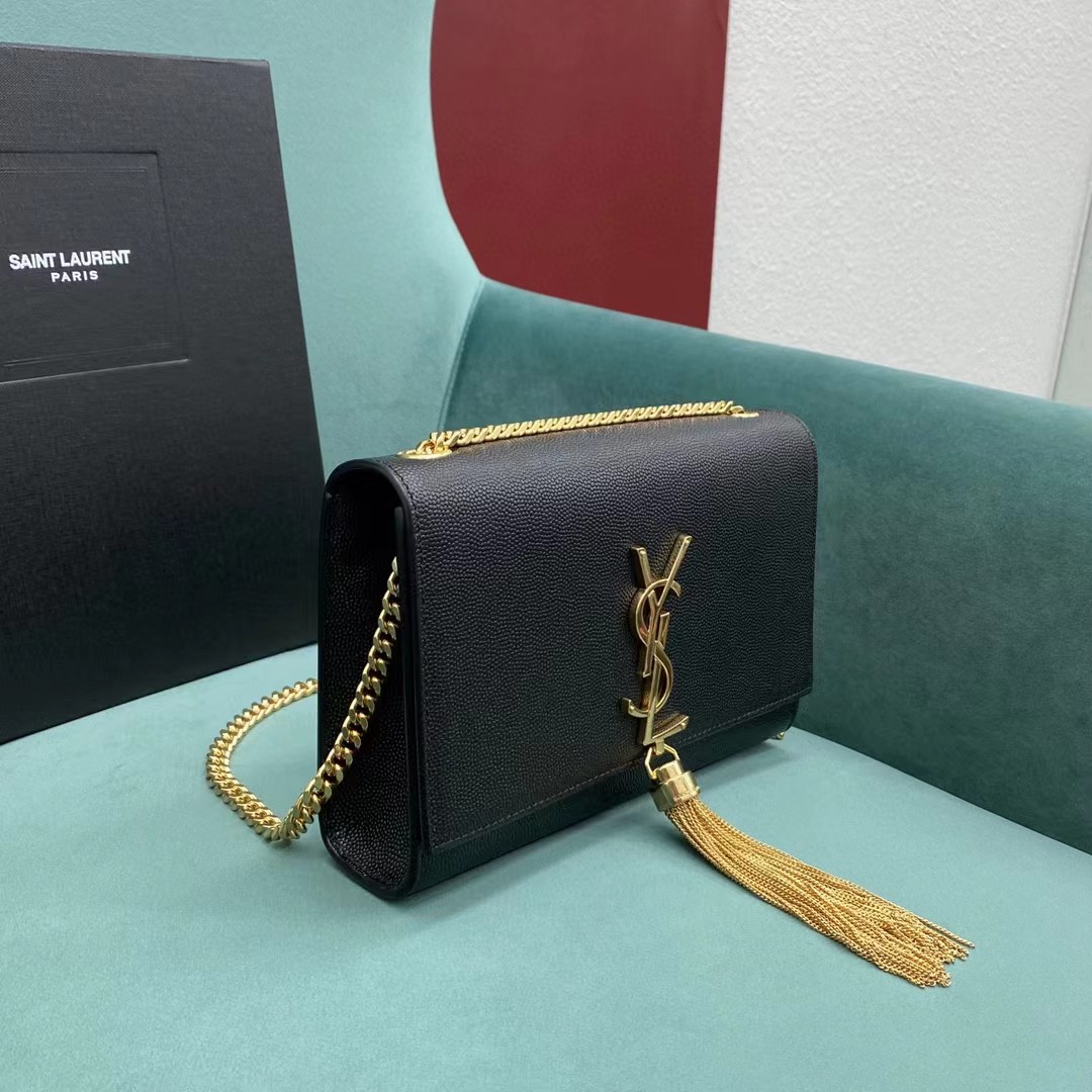 Saint Laurent Envelope Bag In Black(20-12.5-5CM) - DesignerGu