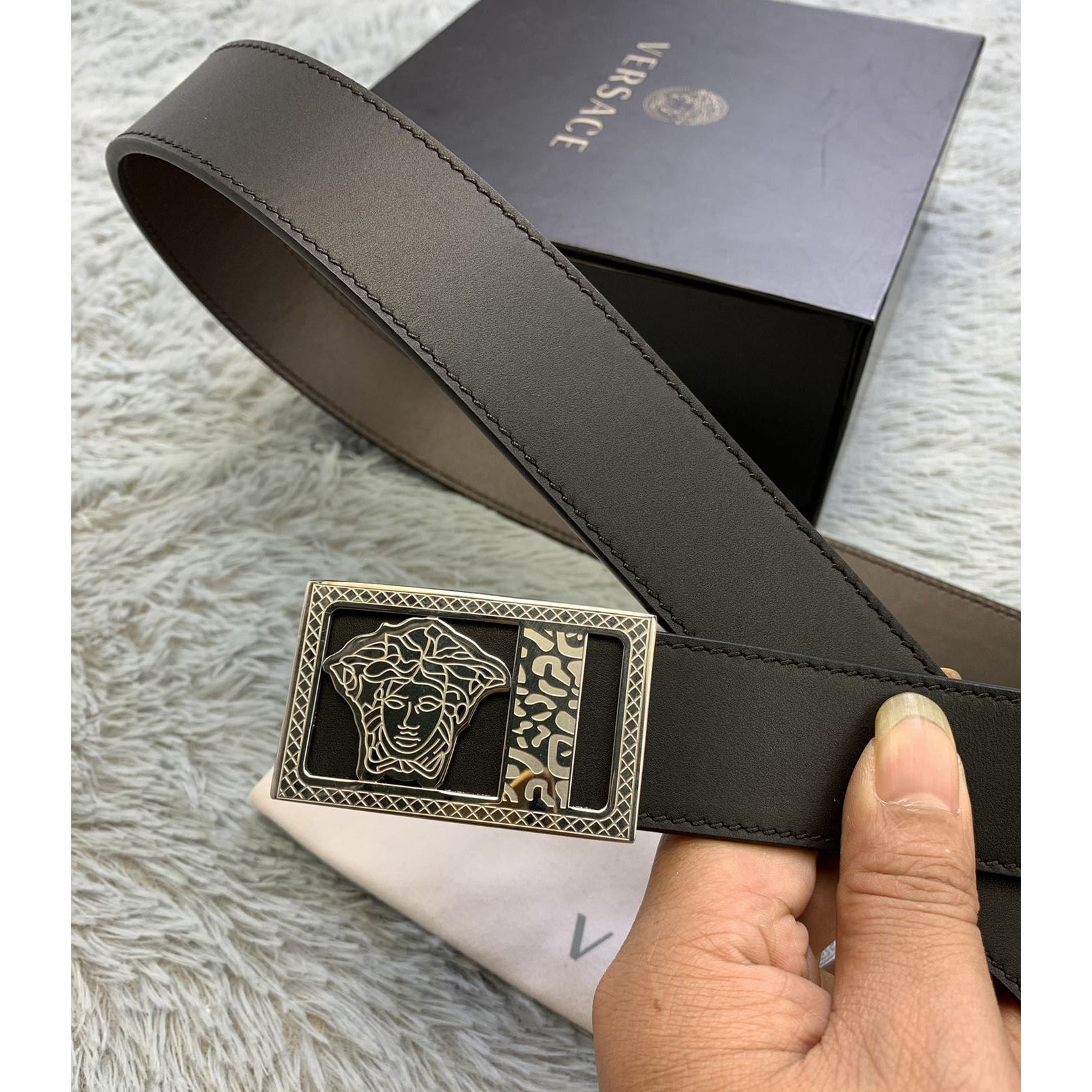 Versace Medusa Head Leather Belt  35mm - DesignerGu