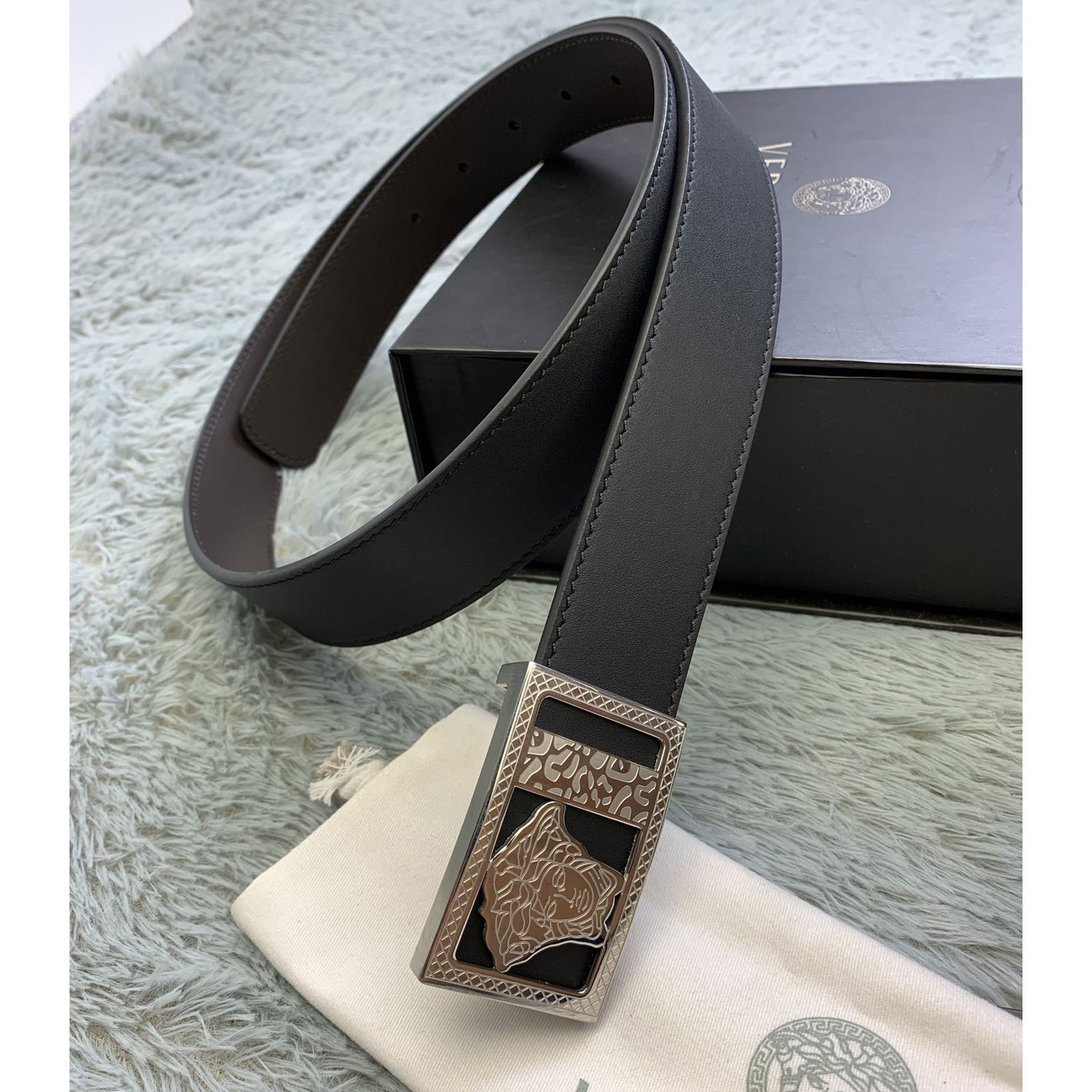 Versace Medusa Head Leather Belt  35mm - DesignerGu