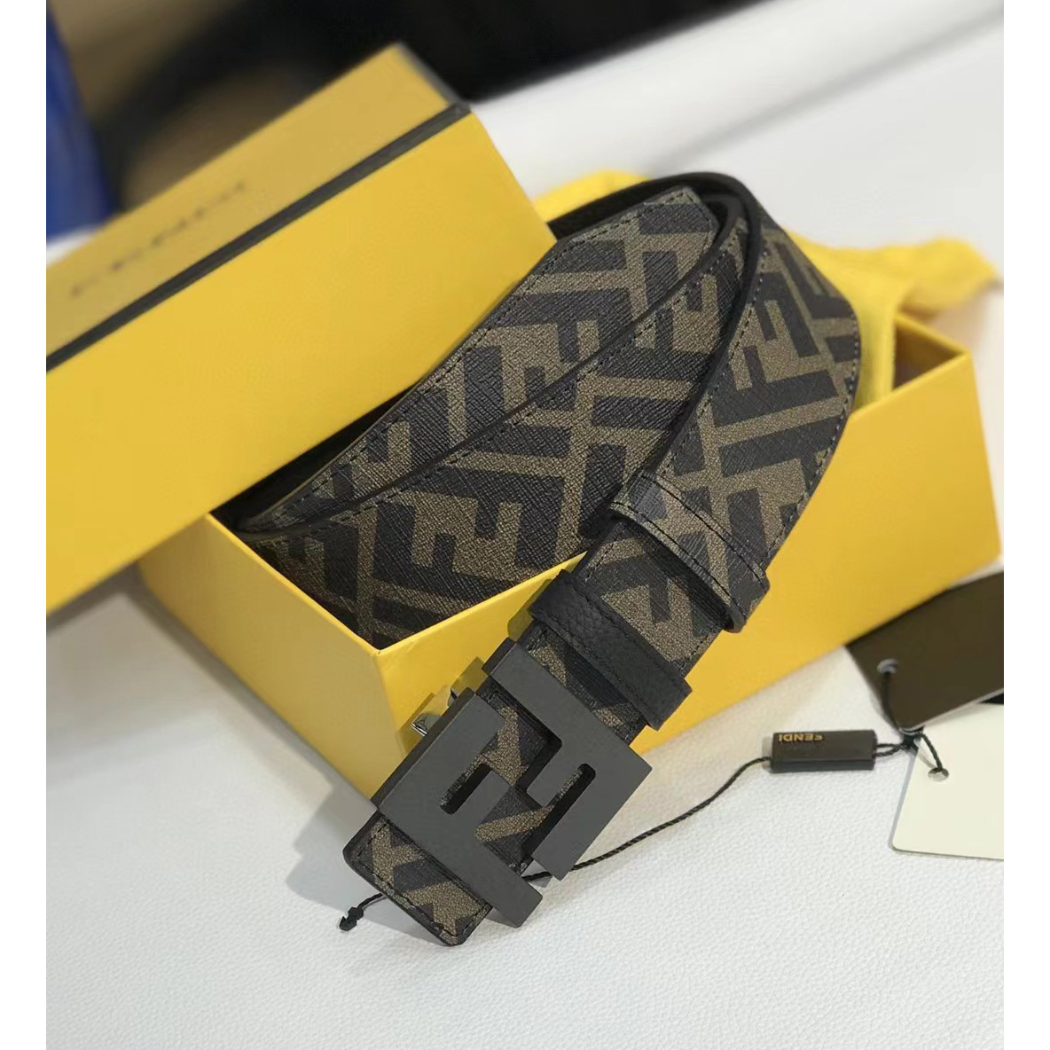 Fendi Leather Belt With FF Buckle - DesignerGu