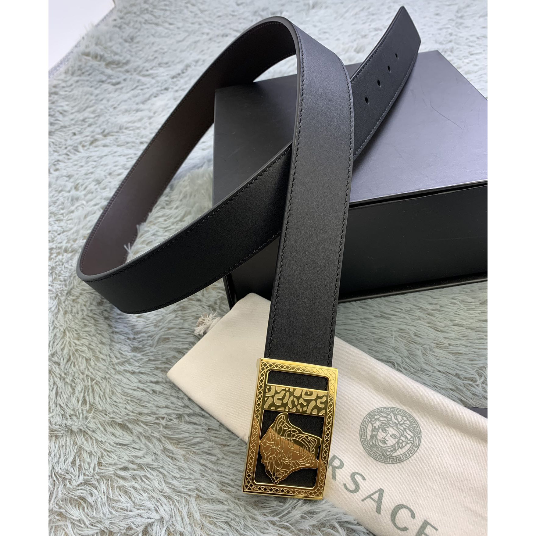 Versace Medusa Head Leather Belt  35mm - DesignerGu