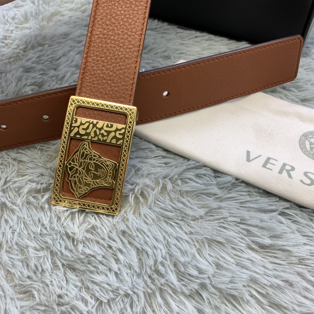 Versace Medusa Head Leather Belt  35mm - DesignerGu