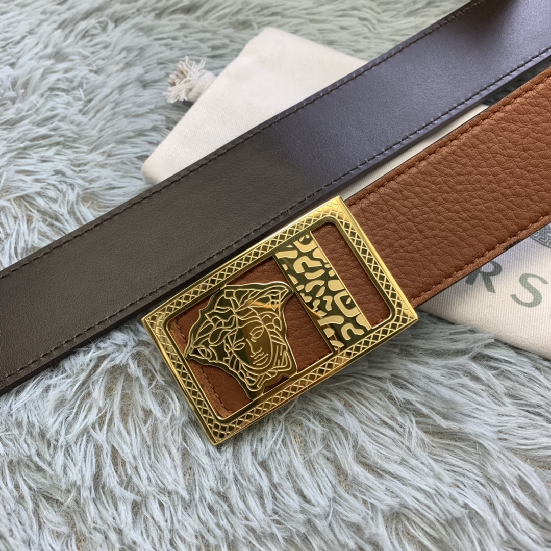 Versace Medusa Head Leather Belt  35mm - DesignerGu