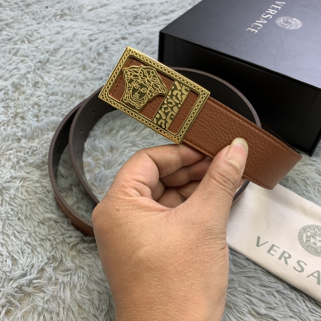 Versace Medusa Head Leather Belt  35mm - DesignerGu