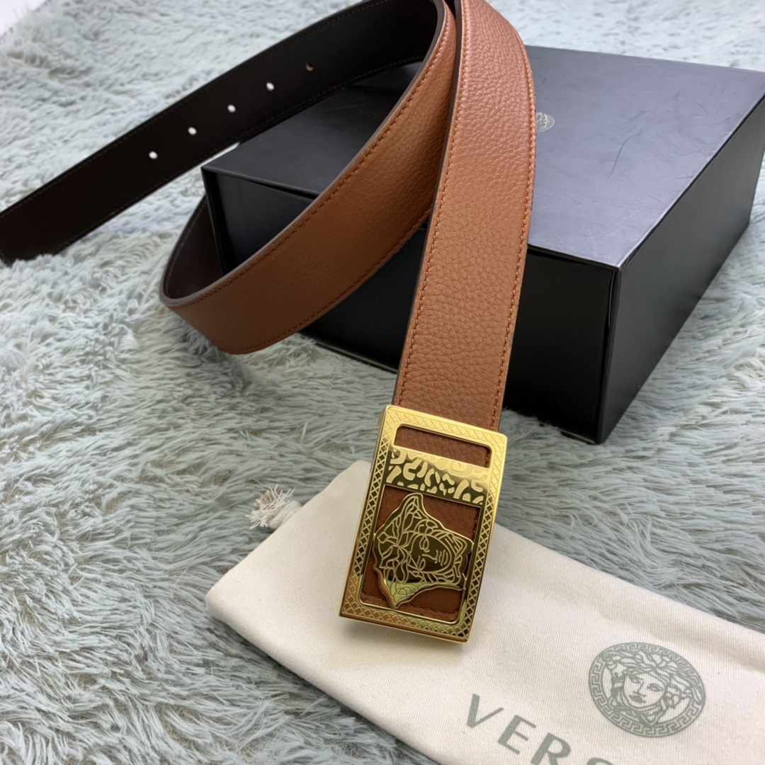 Versace Medusa Head Leather Belt  35mm - DesignerGu