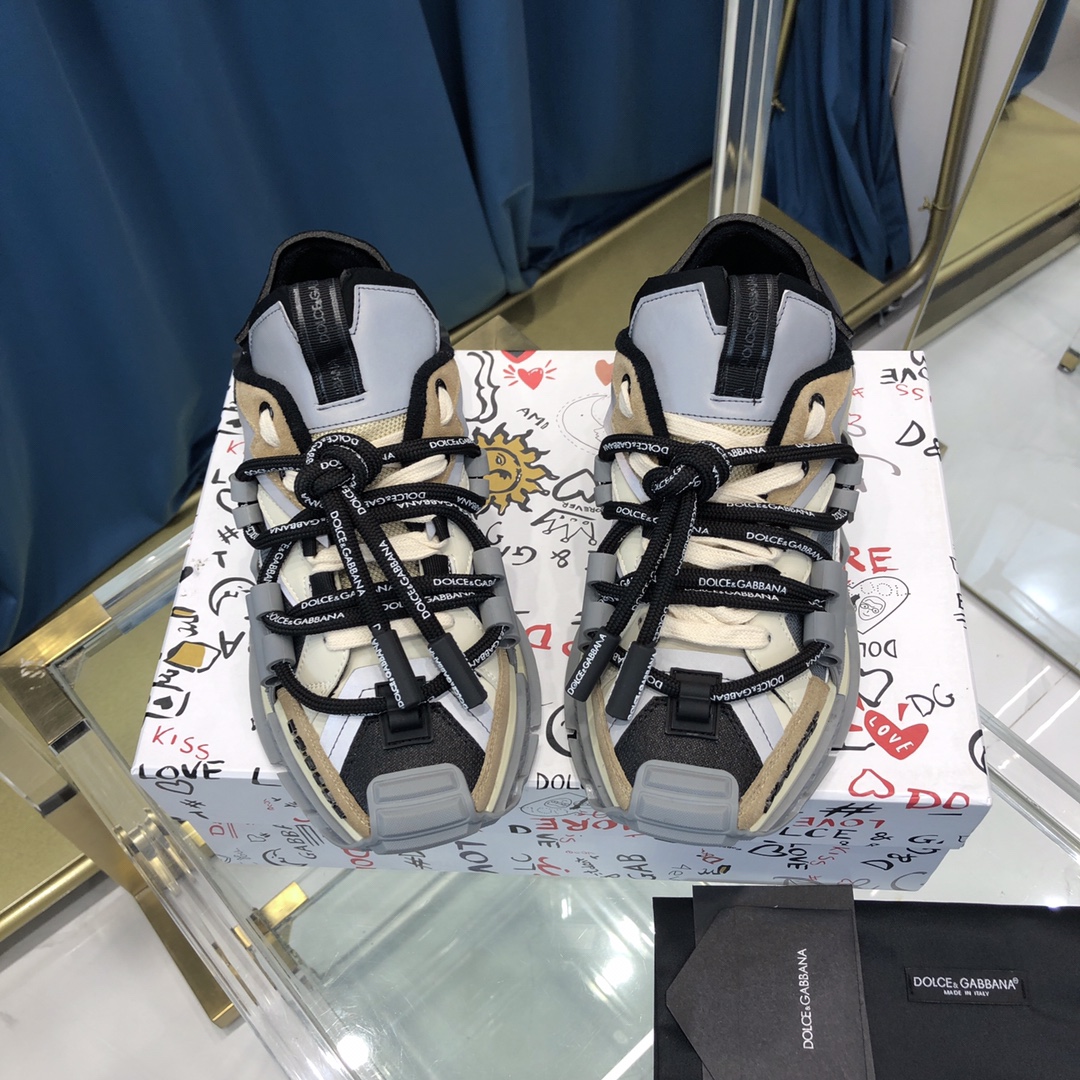 Dolce & Gabbana Mixed-Material Space Sneakers - DesignerGu