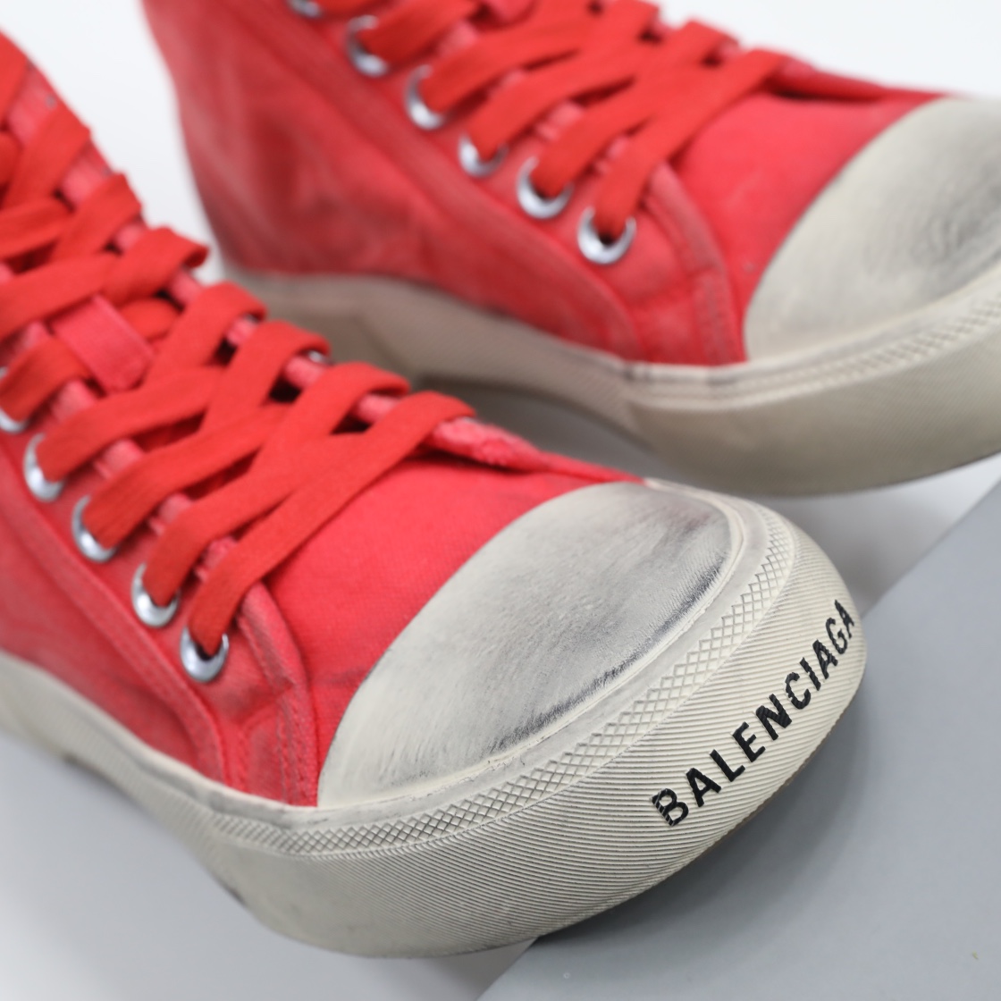 Balenciaga Men's  Paris High Top Sneaker In Red - DesignerGu