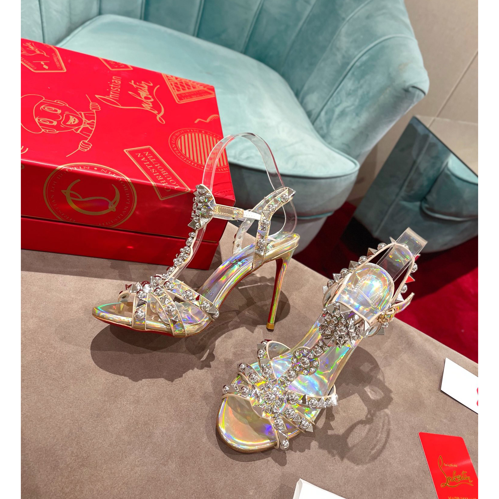 Christian Louboutin Silver Sandal（10cm Heel Height） - DesignerGu