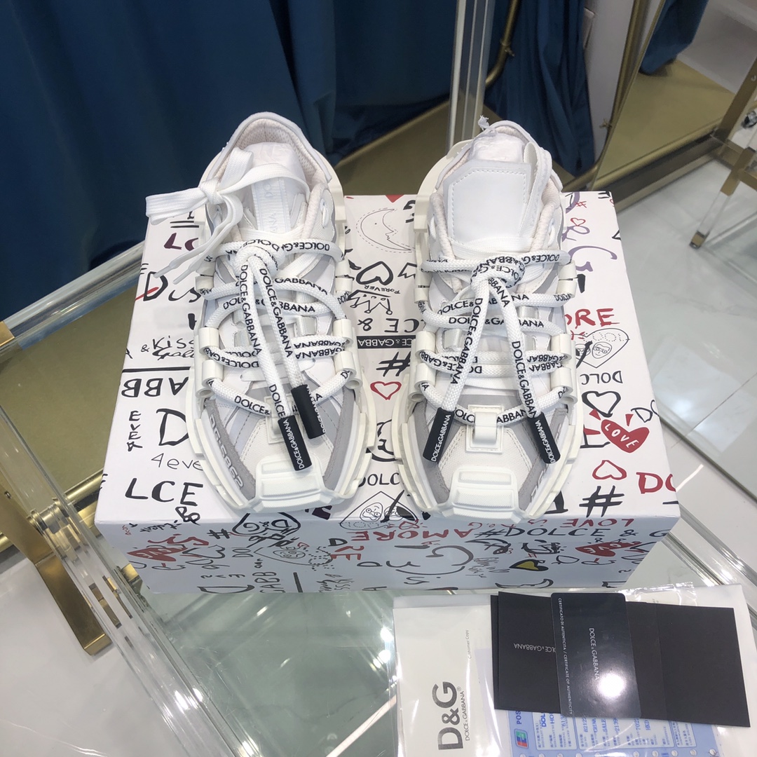 Dolce & Gabbana Mixed-Material Space Sneakers - DesignerGu