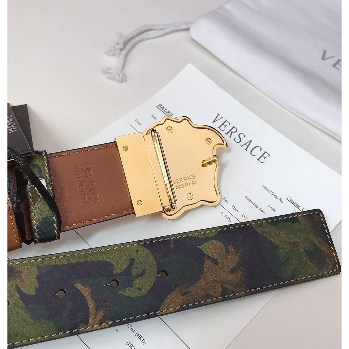 Versace Barocco Print Palazzo 40 MM Belt  - DesignerGu