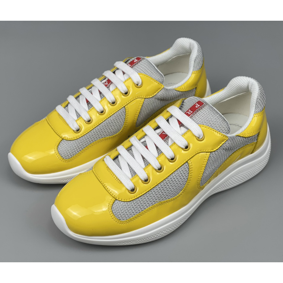 Prada Male America's Cup Sneaker In Yellow - DesignerGu